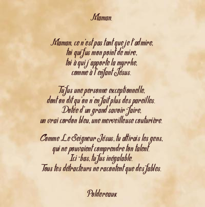 Le poème en image: Maman.