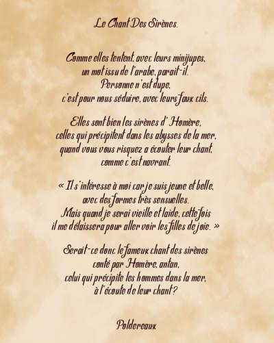 Le poème en image: Le Chant Des Sirènes.