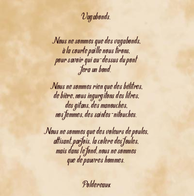 Le poème en image: Vagabonds.