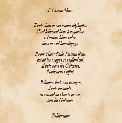 Le poème en image: L’oiseau Blanc.