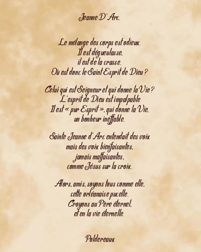 Le poème en image: Jeanne D’arc.