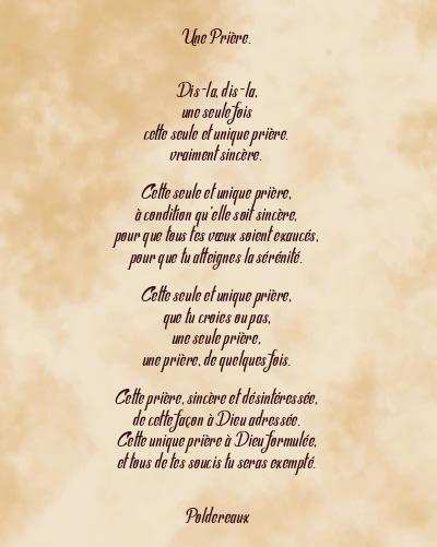 Le poème en image: Une Prière.