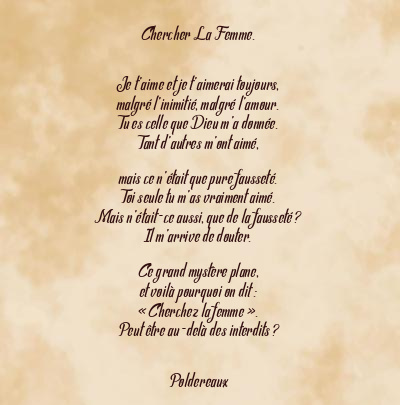 Le poème en image: Chercher La Femme.