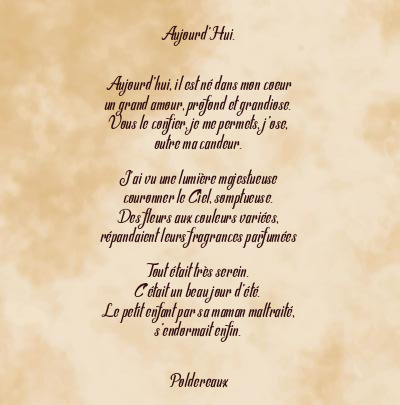 Le poème en image: Aujourd’hui.