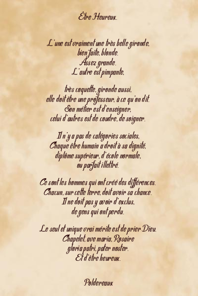 Le poème en image: Être Heureux.