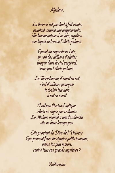 Le poème en image: Mystère.