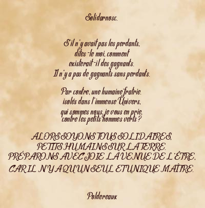Le poème en image: Solidarnosc.