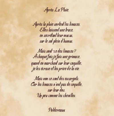 Le poème en image: Après La Pluie.