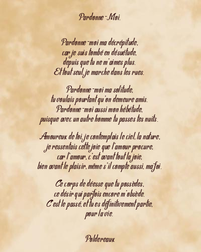 Le poème en image: Pardonne-Moi.