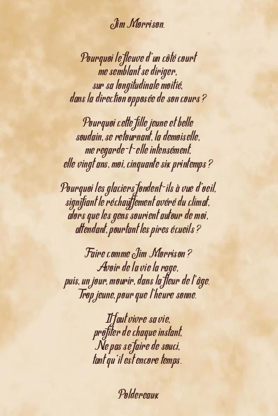 Le poème en image: Jim Morrison.