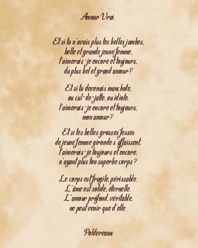 Le poème en image: Amour Vrai.
