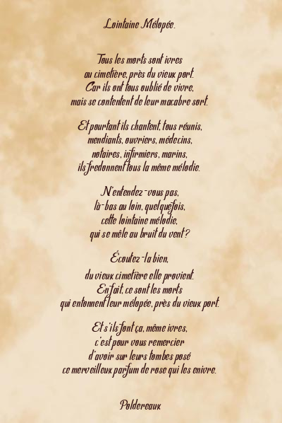 Le poème en image: Lointaine Mélopée.