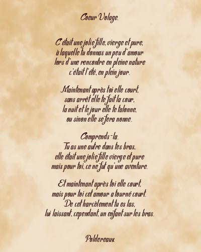 Le poème en image: Coeur Volage.