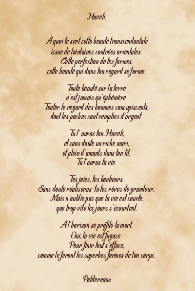 Le poème en image: Haveli.