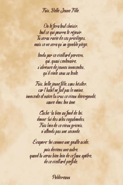 Le poème en image: Fuis, Belle Jeune Fille.