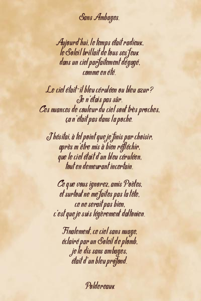 Le poème en image: Sans Ambages.