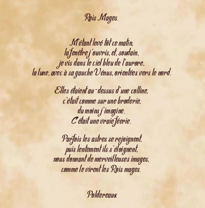 Le poème en image: Rois Mages.