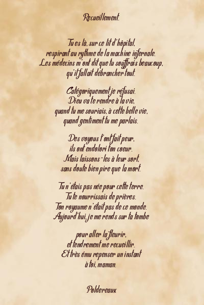 Le poème en image: Recueillement.