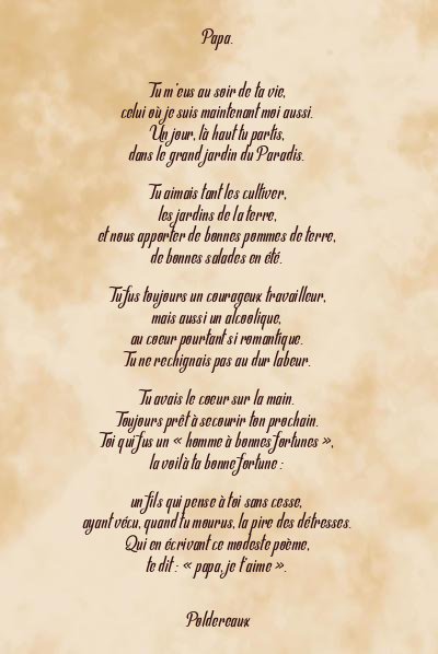 Le poème en image: Papa.