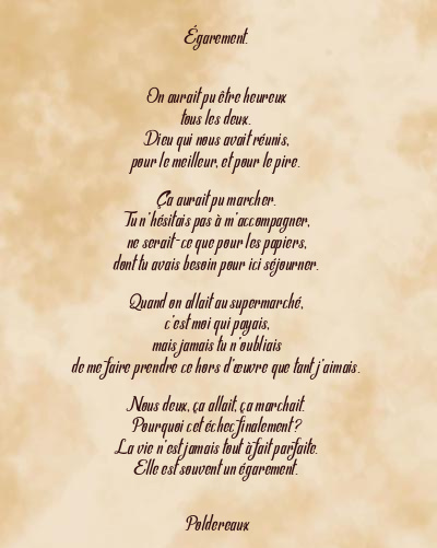 Le poème en image: Égarement.