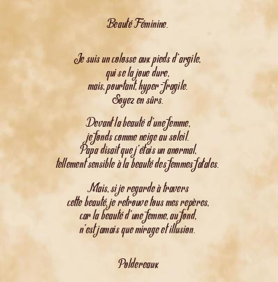 Le poème en image: Beauté Féminine.