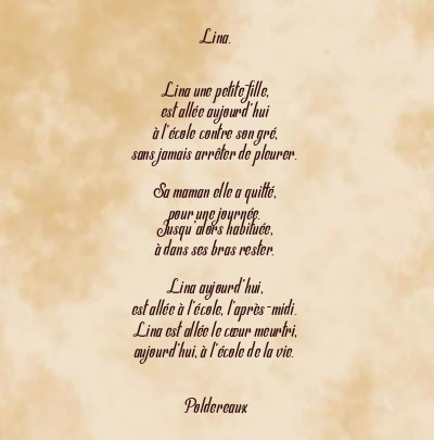 Le poème en image: Lina.