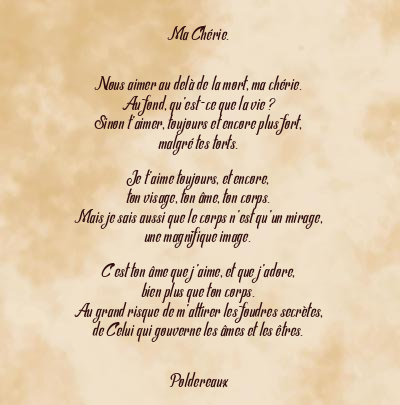 Le poème en image: Ma Chérie.