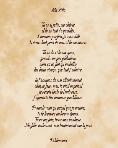 Le poème en image: Ma Fille.