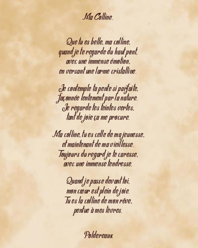 Le poème en image: Ma Colline.