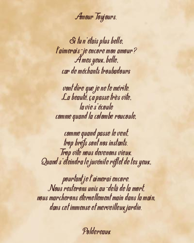 Le poème en image: Amour Toujours.