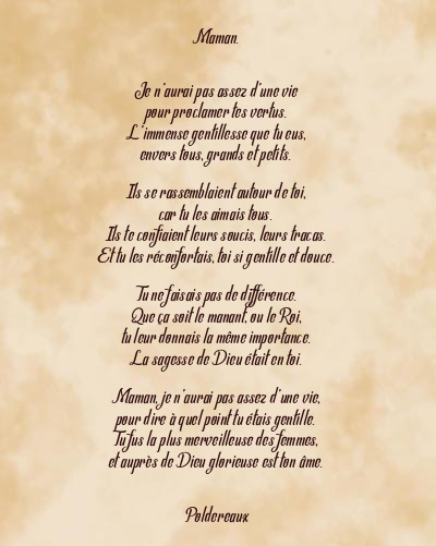 Le poème en image: Maman.