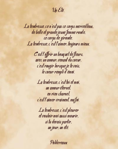 Le poème en image: Un Été.