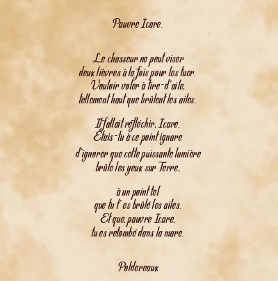 Le poème en image: Pauvre Icare.