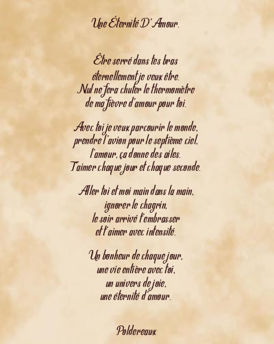 Le poème en image: Une Éternité D’amour.