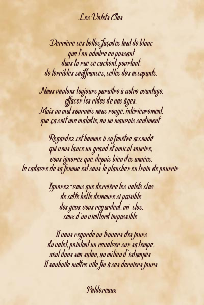 Le poème en image: Les Volets Clos.