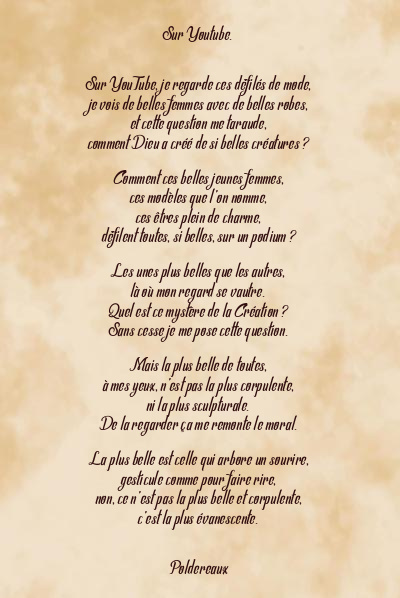 Le poème en image: Sur Youtube.