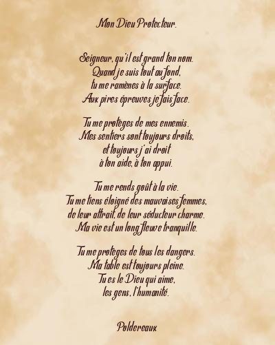 Le poème en image: Mon Dieu Protecteur.