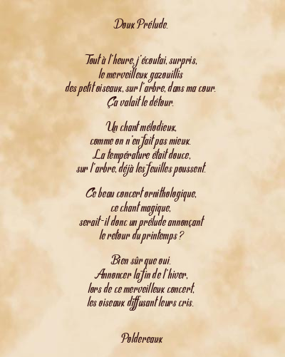 Le poème en image: Doux Prélude.