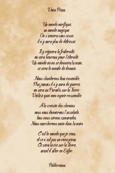 Le poème en image: Voeu Pieux.