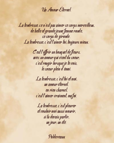 Le poème en image: Un Amour Éternel.