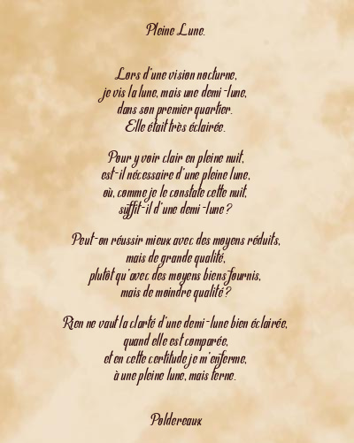 Le poème en image: Pleine Lune.
