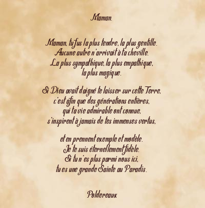 Le poème en image: Maman.