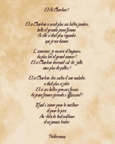Le poème en image: Et Si Charline ?