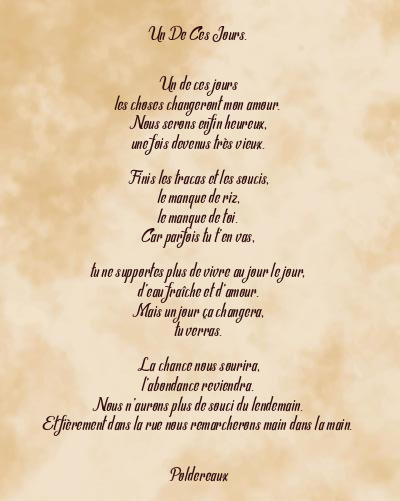 Le poème en image: Un De Ces Jours.