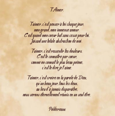 Le poème en image: T’aimer.