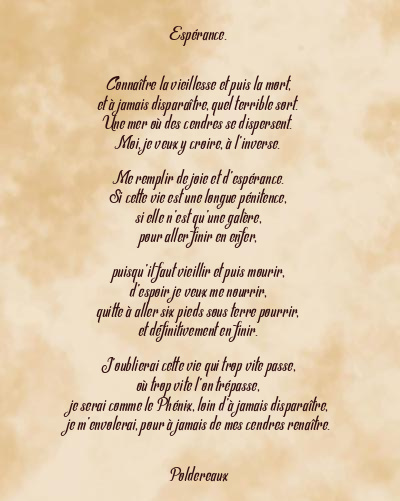 Le poème en image: Espérance.