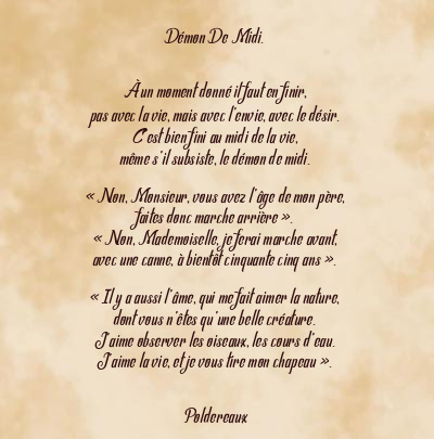 Le poème en image: Démon De Midi.