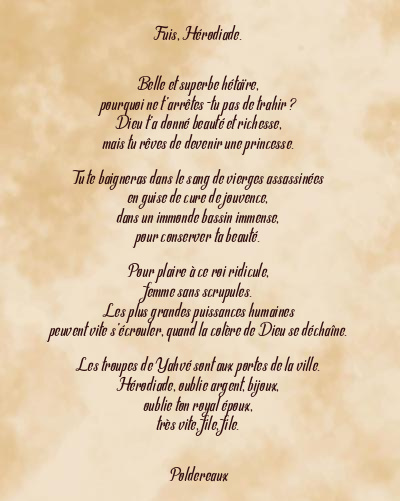 Le poème en image: Fuis, Hérodiade.