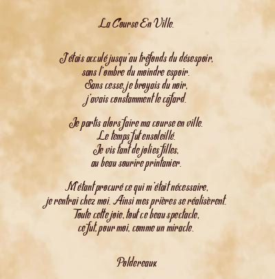 Le poème en image: La Course En Ville.