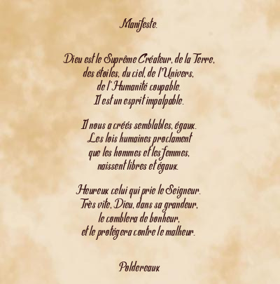 Le poème en image: Manifeste.